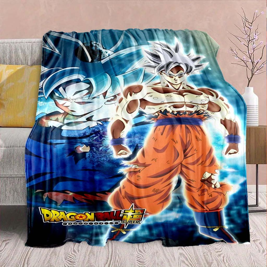 Dragon Ball Anime Flannel Blanket - Soft Warm Perfect for Sofa, Bedding Camping Travel Office Home Decor -QJY