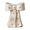 Delicate Desktop Decoration Ceramic Bow Vase with Star, Decorative Flowers Vase, Creative Flower Chic Room Decor Gifts Arrangement Holder for