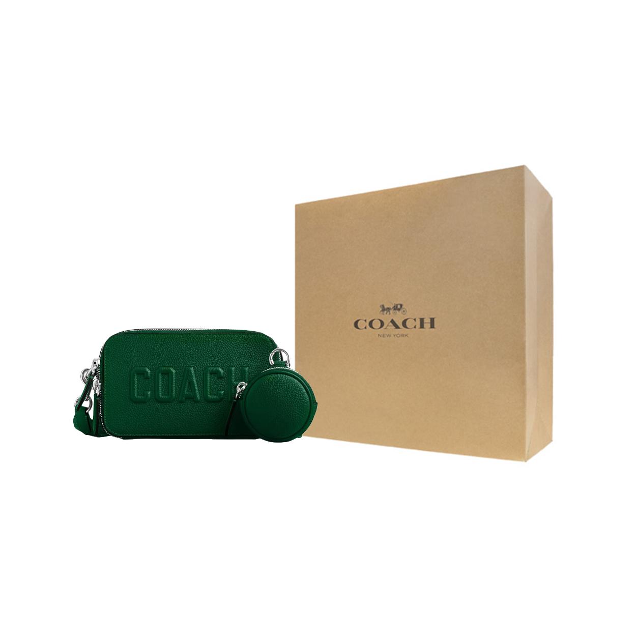 COACH Charter Polished Litchi Grain Leather Crossbody Bag, Shoulder Bag Small Mens Ivy One Size слоновая кость