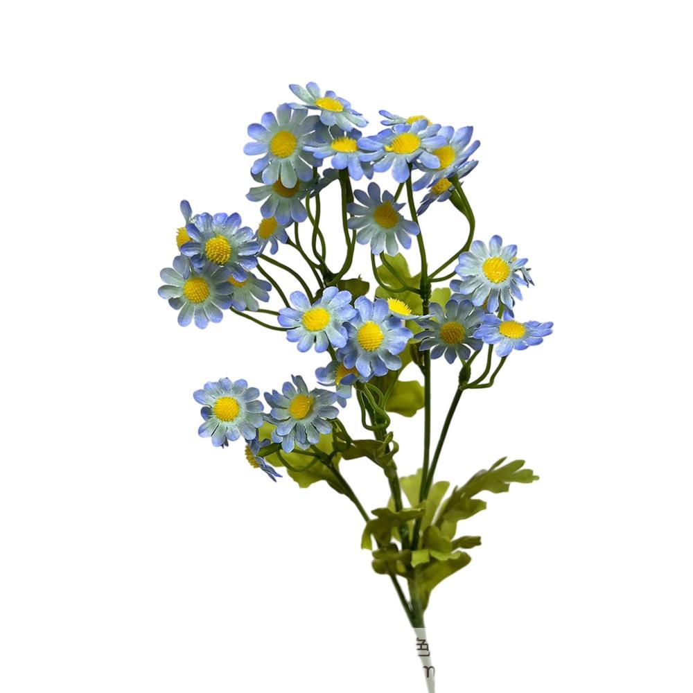 

30 Heads of Chamomile Artifiical Flower Branch 50cm Height Flexible Stems Simulation Flower with Green Leaves Wedding Bouquet синий