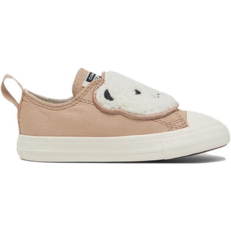 Converse Chuck Taylor All Star One Strap EasyOn Low TD Sherpa Bear - Warm Quarry Baby Sneakers Tan Egret Black A10040C