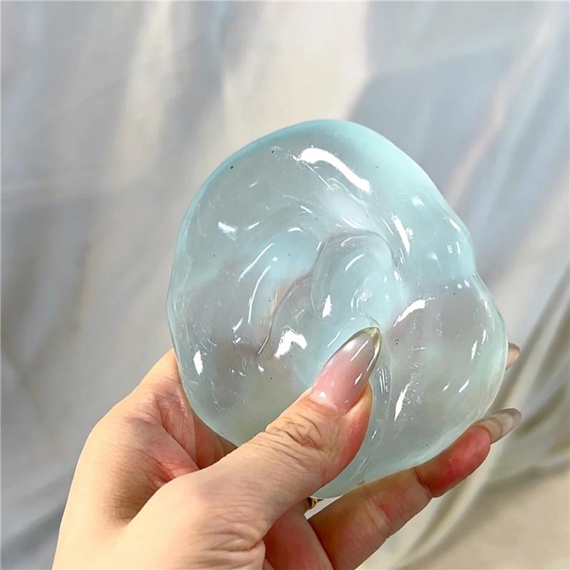 Green Fruit Apple Maltose Coconut Slow-Rebound Toy Transparent Coconut Stress Ball Toy Pink Blue Squeeze Toy Funny Anti-Stress
