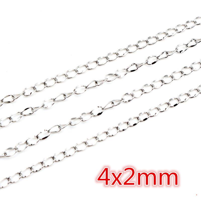 5 Meters/Lot Never Fade Stainless Steel Multi Styles Necklace Chains For DIY Jewelry Making Findings Accessories Handmade