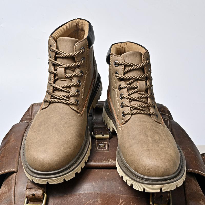 Fashion Men's Comfortable and Lightweight Work Boots, Anti Slip High Top Fashion and Ankle Short Boots, Casual Lace Up Combat Boots 2025