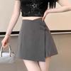 2024 Summer High Waist Plus Size Chinese Style Irregular Skirt Shorts - Slimming Midi Design