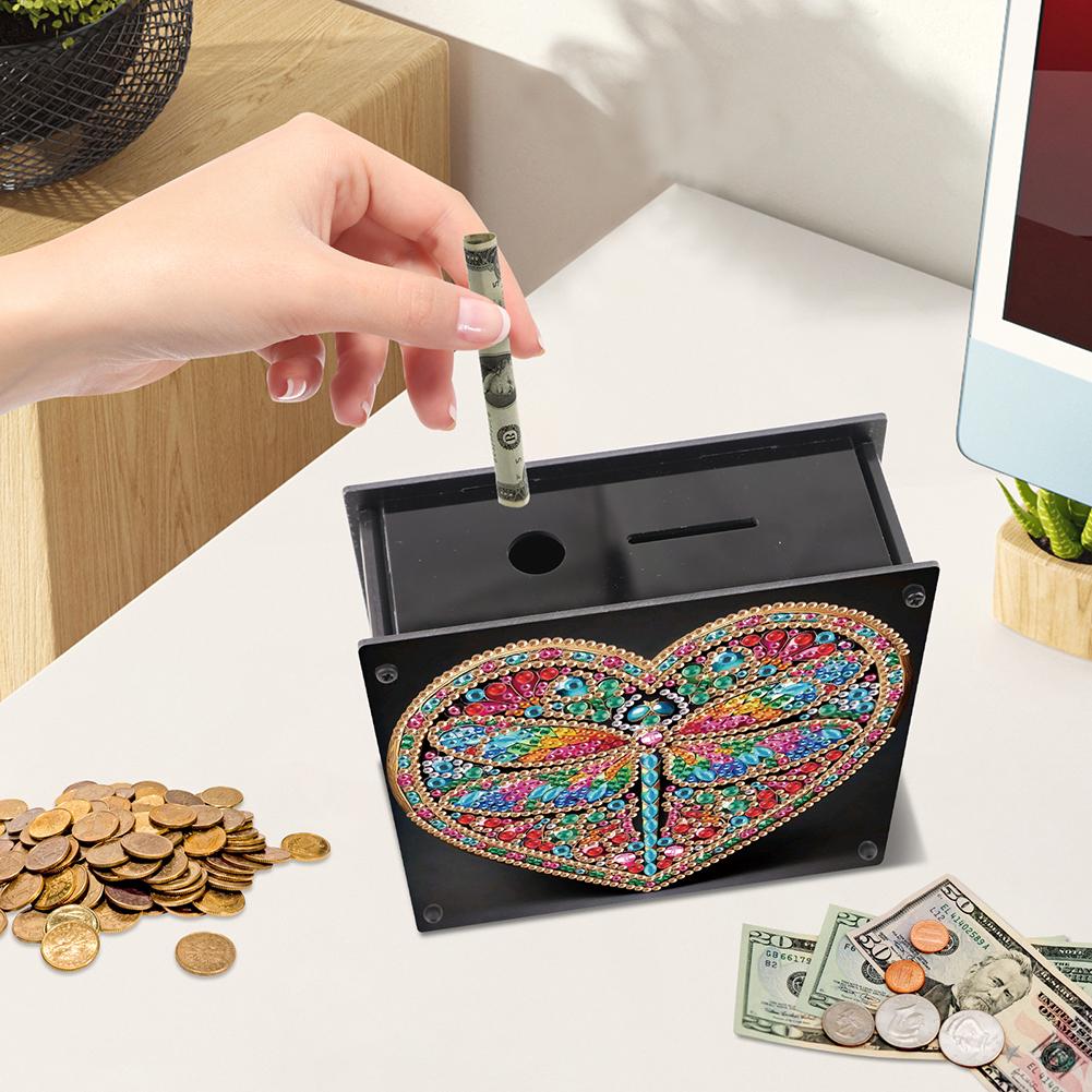 Cat Diamond Painting Money Saving Box Rhinestones Desktop Ornaments Diamond Painting Change Holder Case Decors for Home Decor