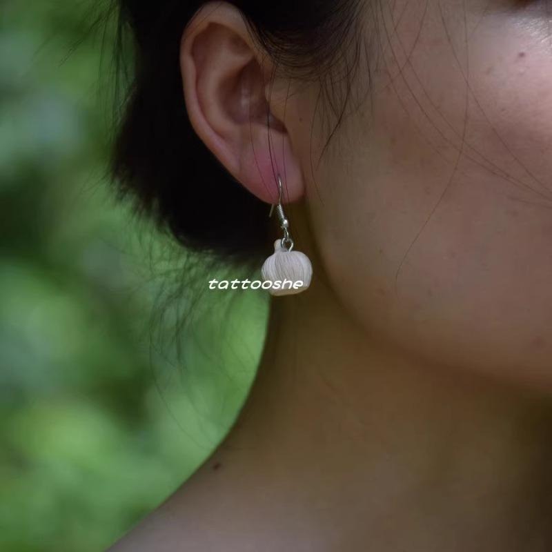 Garlic Earrings Funny Earring Garlic Hook Earring Simulate Vegetable Earrings