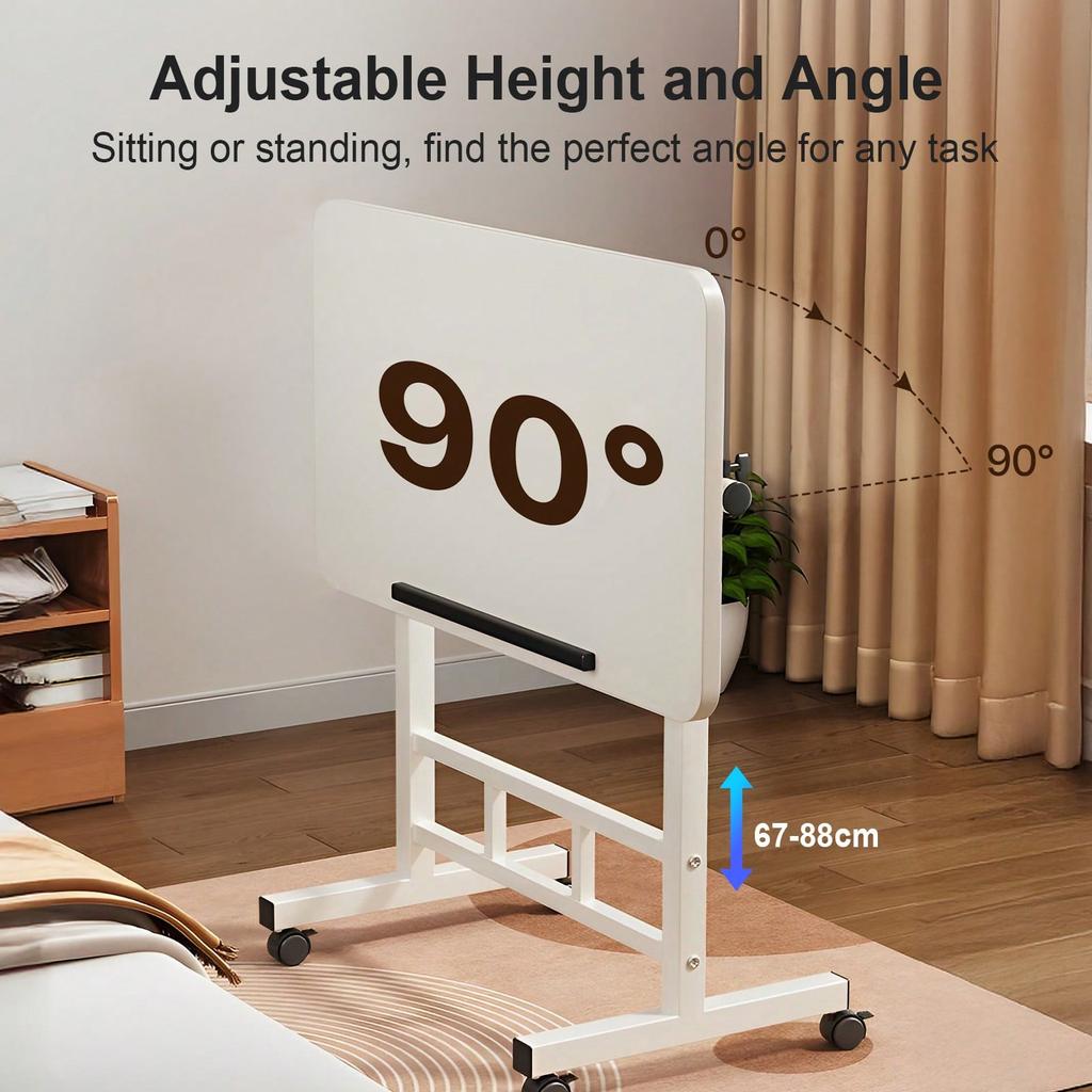 Výškově nastavitelný stojací stůl 23,6"-35", Ergonomický mobilní počítačový stůl s kolečky, Skládací stůl šetřící místo