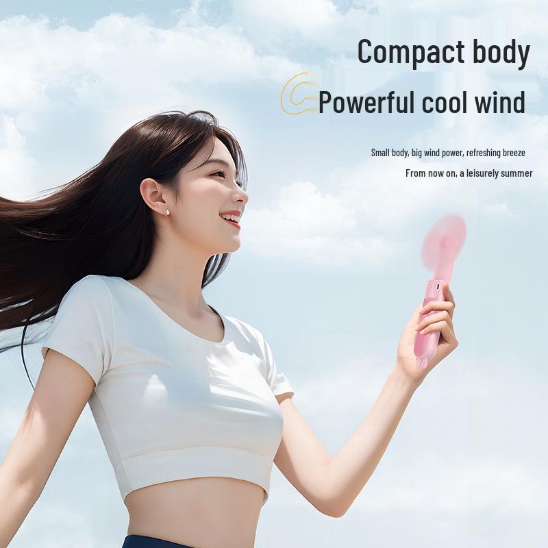 Mini Portable Foldable Desktop Fan - Cute Handheld USB Rechargeable for Students & Kids