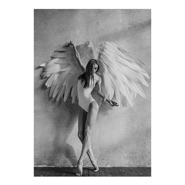 

Постеры с белыми крыльями «Потерянный ангел» для девочек, настенные художественные принты на холсте, современные фигурки, портретные картины для гостиной, домашний декор, фотографии 21x30 No Frame
