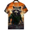 Fashionable Animal Print T-shirt for Men's Summer Short Sleeved Loose T-shirt O-neck Casual Top Shirt