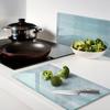 Glass Kitchen Cutting Boards With Graphics Blue Boards 2X30X52 Cm