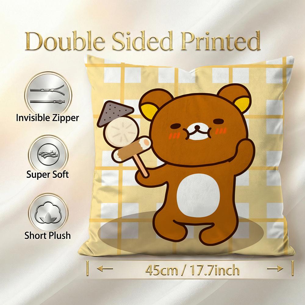 Cute Rilakkuma Cushion Cover Cushion Cover Set 4Pcs 50X50 45X45 40X40 Pillowcase Decorative Sofa Home Decor