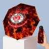 Fulham Football Pattern Printed Mini 5 Folds 8 Ribs Compact Umbrella Windproof Waterproof Lightweight Portable Folding