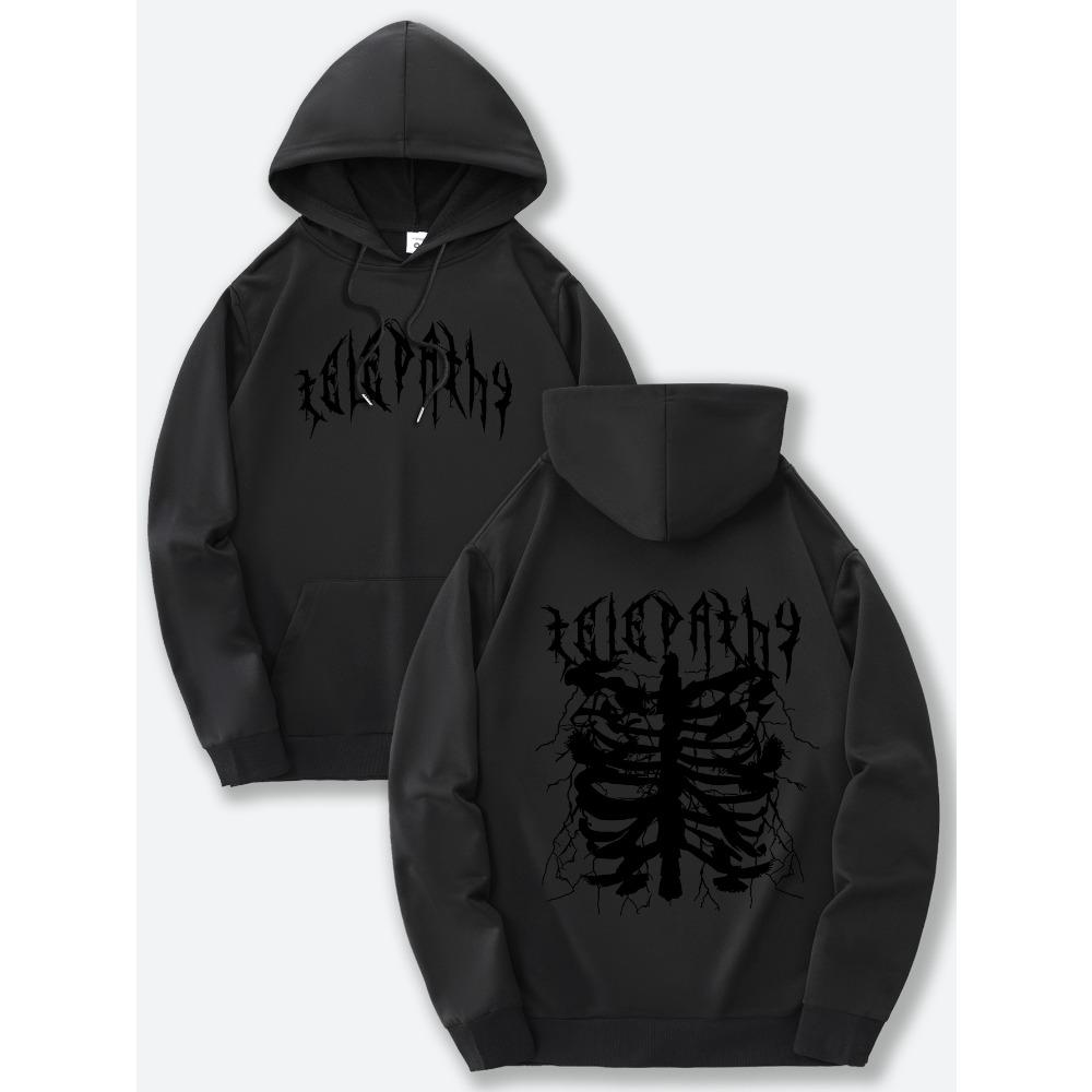

Men s Letter Printed Hooded Sweatshirt, a New Casual Daily Hoodie with Elegant and Fashionable Patterns Printed on the Front and Back S