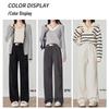 Women's Fleece-lined High-Waist Chenille Wide Leg Pants