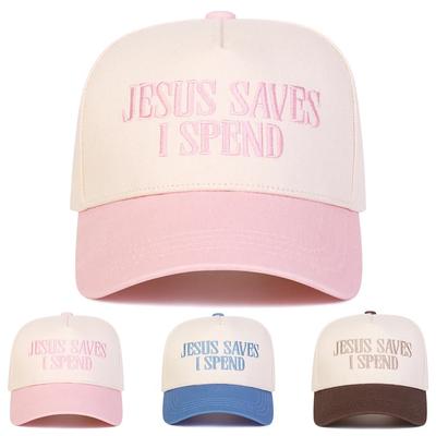 Unisex Jesus Saves I Spend Letter Embroidery Baseball Caps Spring Autumn Outdoor Adjustable Casual Hats Sunscreen Hat Sports Cap