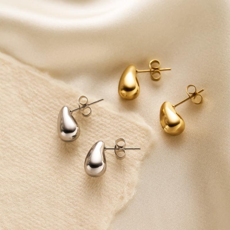 Fashionable Minimalist Gold Color Stainless Steel Irregular Water Drop Stud Earrings for Woman Charm Korea Jewelry Colorfast