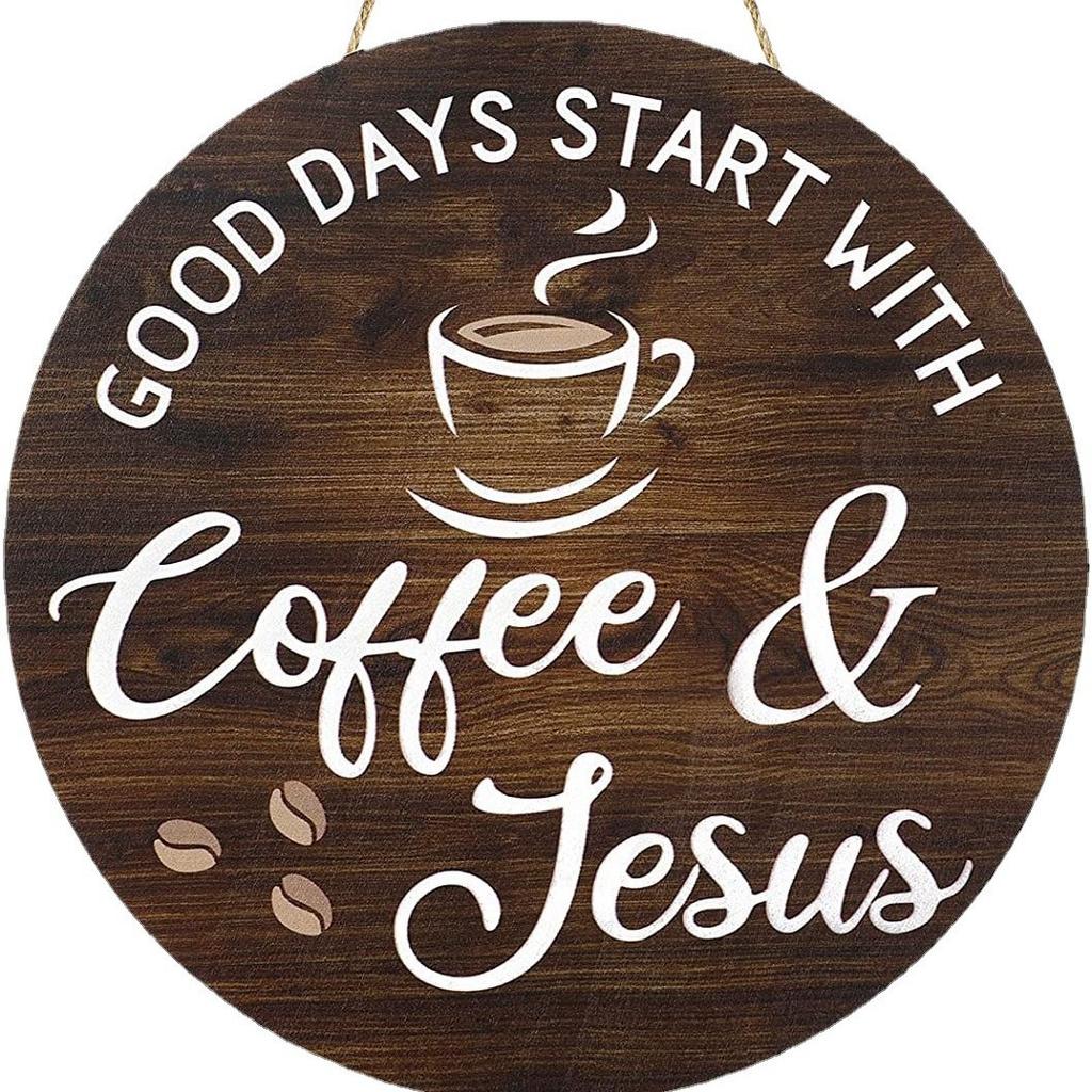 1pc Rural Coffee Tea Wooden Signboard Farmhouse Kitchen Decoration Retro Festival Wall Decoration Bar Decoration