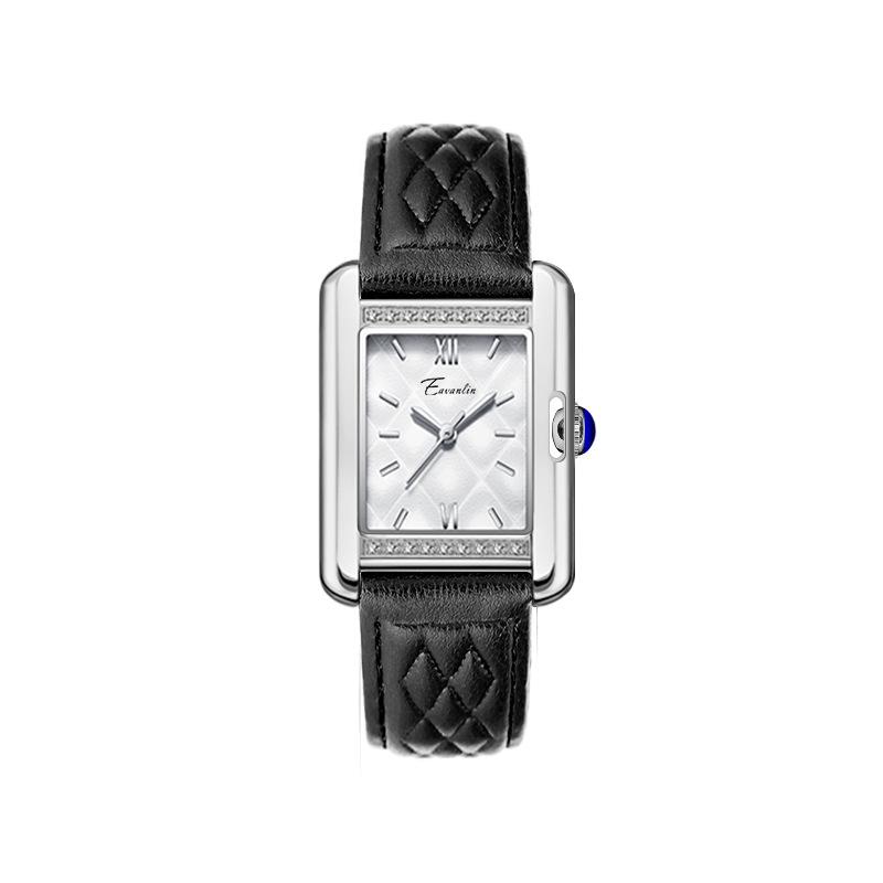 EAVANLIN Ретро Легкая Роскошь Женские Квадратные Кварцевые Часы Argyle - Простой, Нишевый и Элегантный Ароматный Стиль.