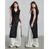 Women's Linen-Blend Knit Maxi Dress with Slit & Cutout