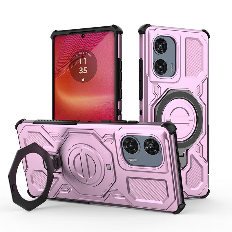 KEYSION Funda Magnética Antigolpes para Motorola Edge 50 Fusion 5G con Soporte de Anillo Vertical para MOTO Edge 50 Fusion 5G