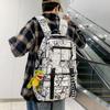 Student Skolesekk Herre Graffiti Trykk Ryggsekk Dame Stor Kapasitet Ryggsekk