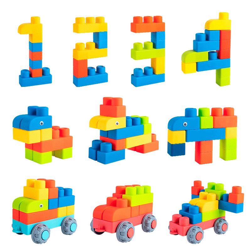 Washable Soft Rubber Building Blocks: Large, Educational Toy for Early Childhood
