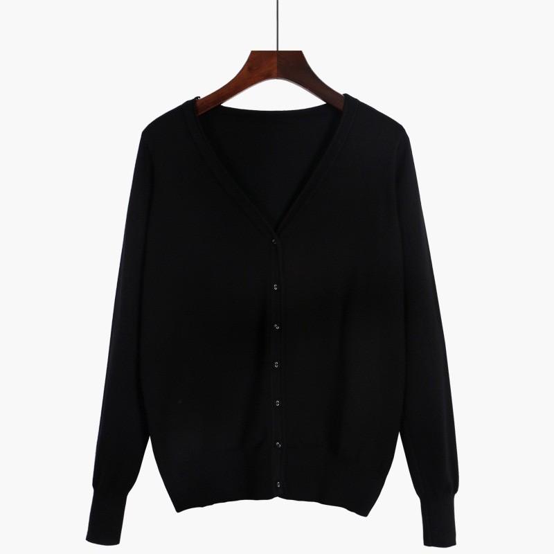 Women's Spring and Fall Cropped Cardigan Clothing Blouses Long Sleeve Korean Knitted Sweater