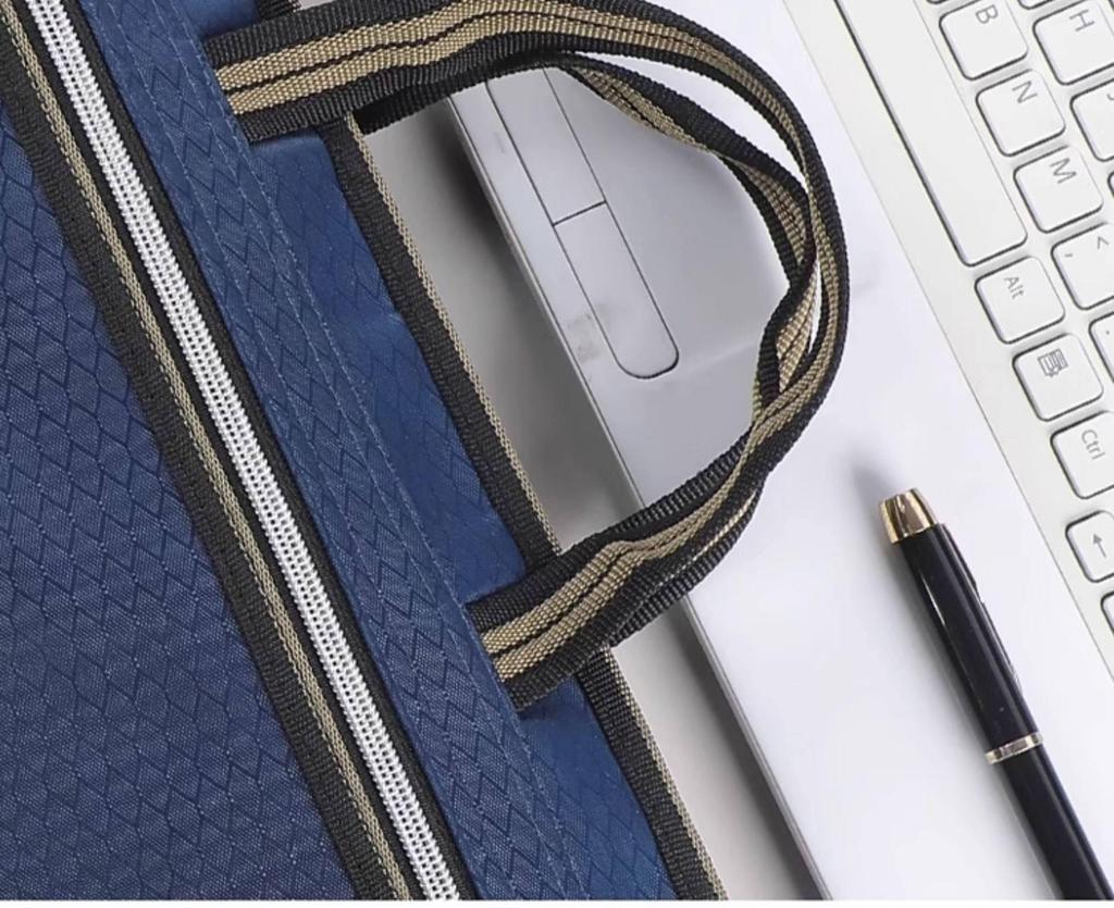 Customizable Zipper Briefcase: Document & Cigarette Case, Thickened Conference Handbag, with Printed Logo Capability.