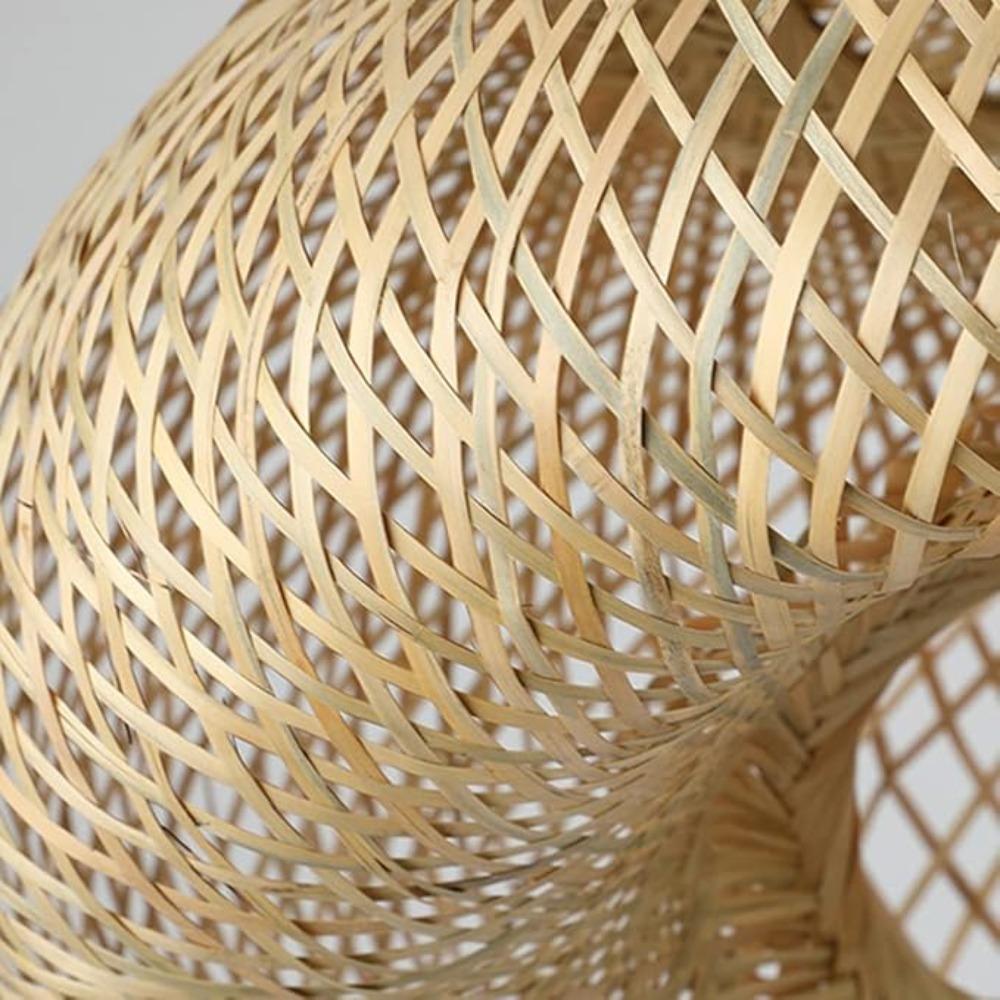 40CM E27 Bamboo Pendant Light Chinese Restaurant Hand-Woven Hanging Lamp Zen Tea Room Lantern Rustic Creative B&B Pendant Lamps