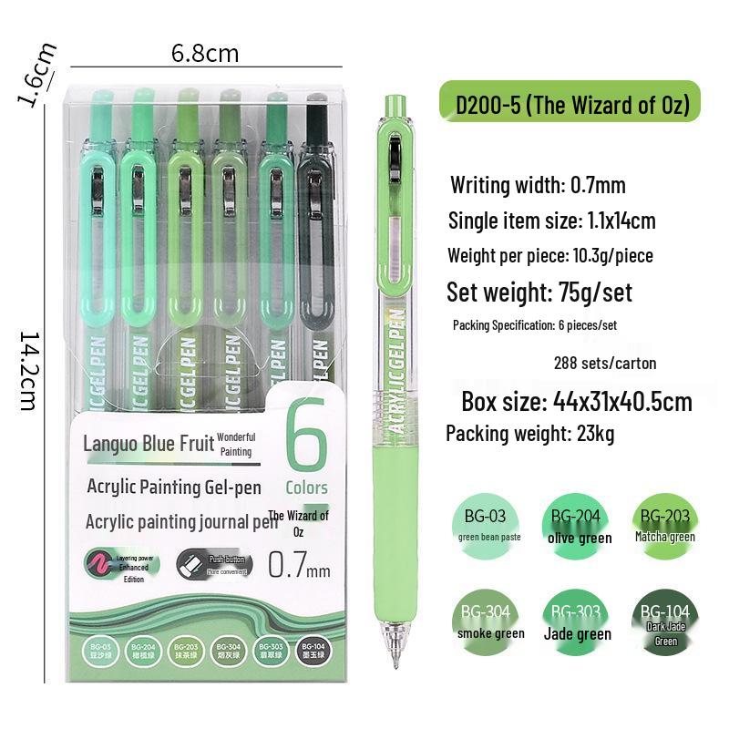 90-Color Blue Fruit Acrylic Paint Pen, 0.7mm Large Capacity Hand-Press Student Journal Marker