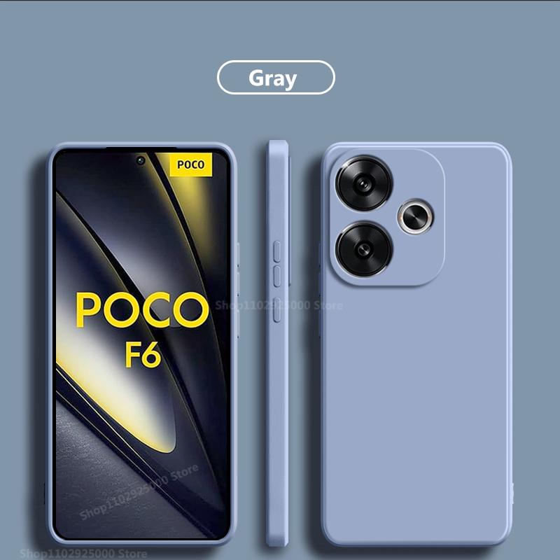 Poco F6 PocoF6 Pro Case Liquid Silicone Phone Cases For Xiaomi Poco F6 Poco F 6 F6Pro PocoF6 Pro Soft Cover Accessories