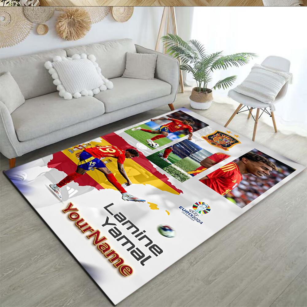 Lamine Yamal 32 Customize Text Carpet Suitable for Living Rooms Dining Room Playrooms Bedrooms Antislip Carpet Anime Office Decor