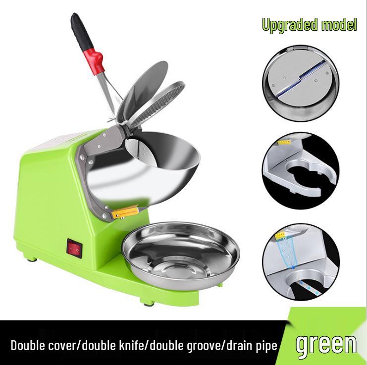 

High-Power Double Blade Ice Crusher for Snowflake Shaved Ice and Milk Tea EU Standard зелёный
