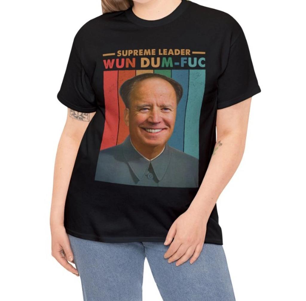 Maglietta Supreme Leader Wun Dum-Fuc, Divertente Joe Biden Mao Zedong Retro Vintage Tee