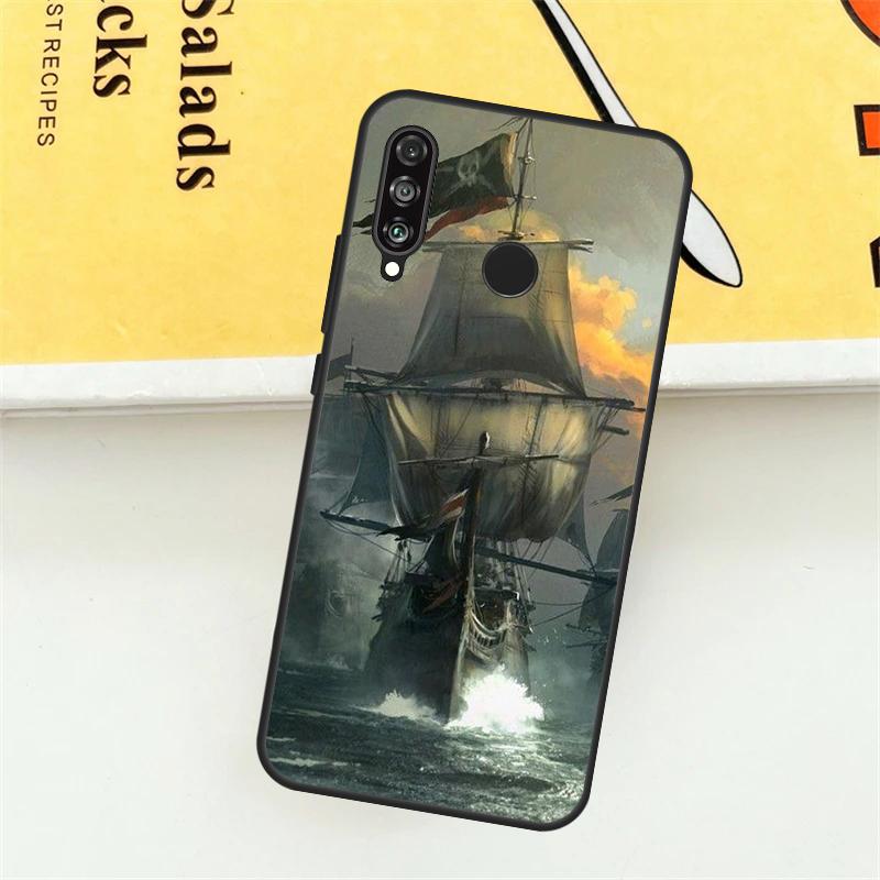 Sailing Pirate Ship Boat For Huawei Nova 9 10 SE 7i 8i 11i 12i 12s Y73 Y72 Y61 Y91 Y90 Y70 P30 P40 Lite Y60 Pro Case