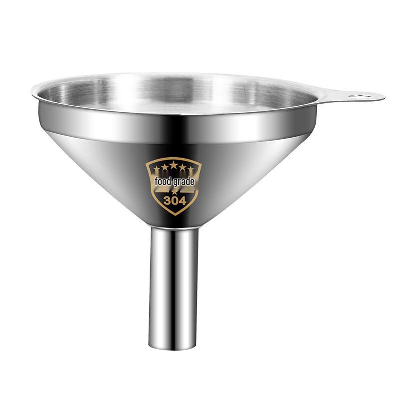 Thickened 304 Stainless Steel Funnel Set with Filter for Kitchen, Oil, and Wine - Various Sizes