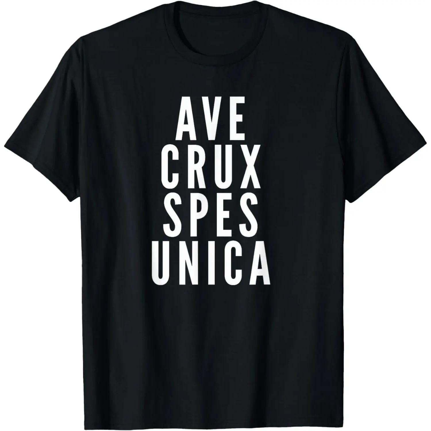 

Ave Crux Spes Unica Latin Motto Catholic Holy Cross T Shirt S чёрный