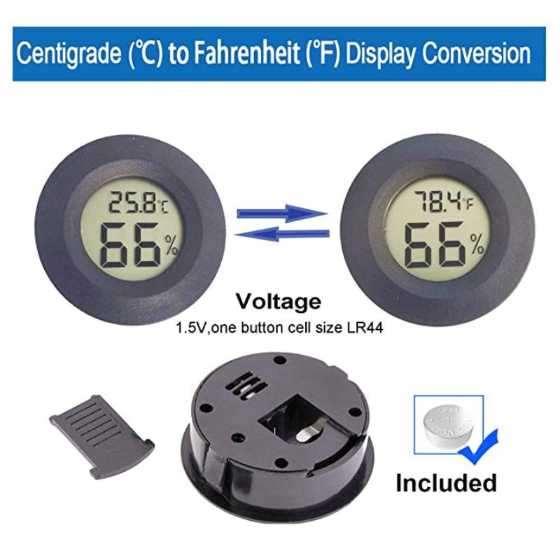 1PC Mini Hygrometer Thermometer Fahrenheit or Celsius Meter Digital LCD Monitor Indoor Room Round Humidity Temperature Gauge