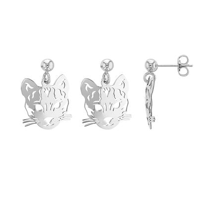 [R2835] - Handmade Silver 'Jungle' Silver Earrings (rhodium) - 18x18mm (cheetah)