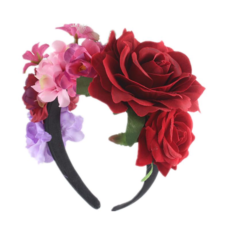 Cross-border Christmas Rose Flower Headband: European & American Bridal Holiday Accessory
