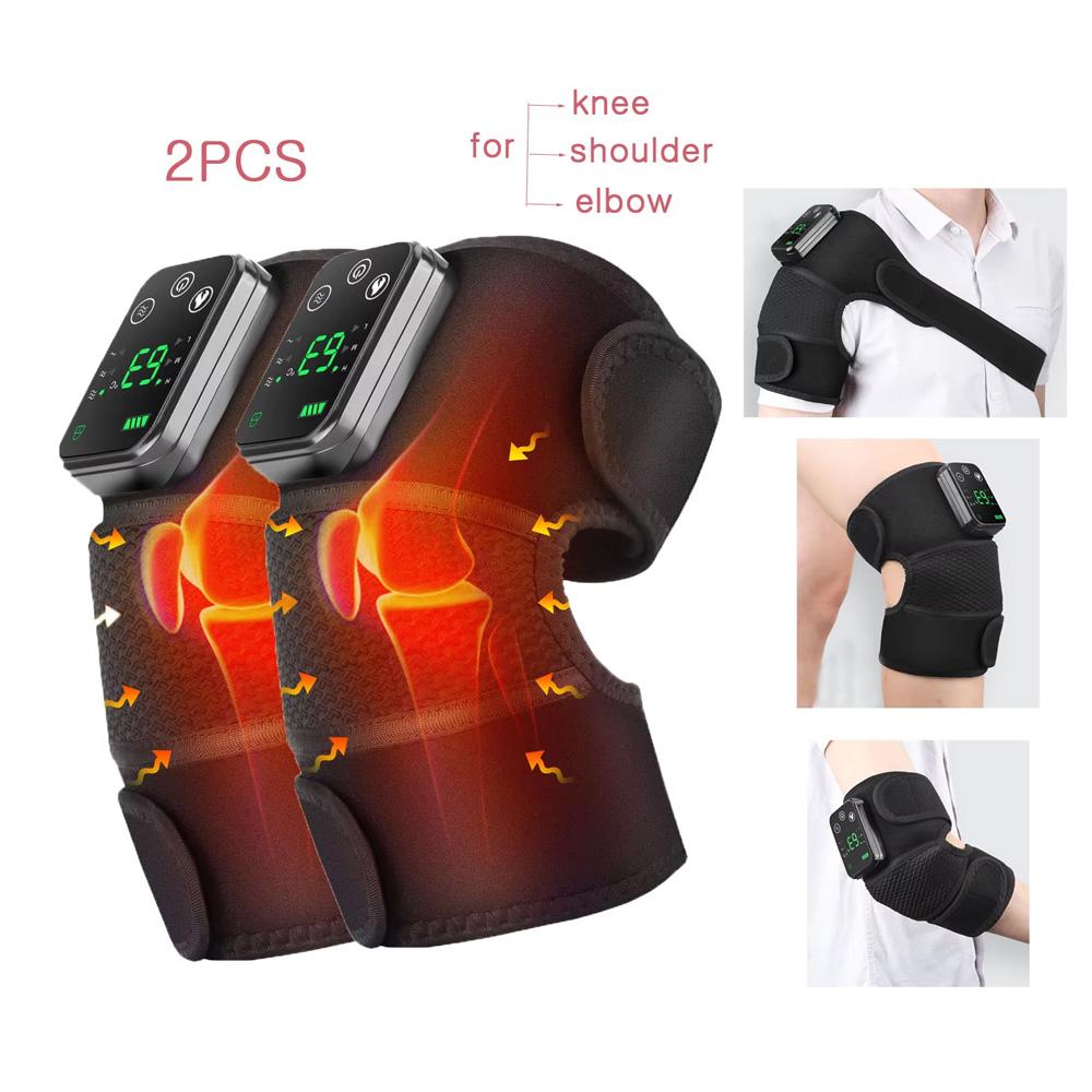 Elektrische Verwarmende Knie Massager 3-in-1 Thermische Vibratiemassage Voor Gewricht Elleboog Schouder Pijnverlichting Bloedcirculatie