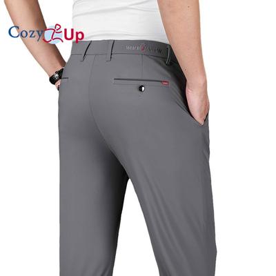 Cozy Up Embroidered High Elastic Casual Pants for Men's Oversized Straight Leg Pants