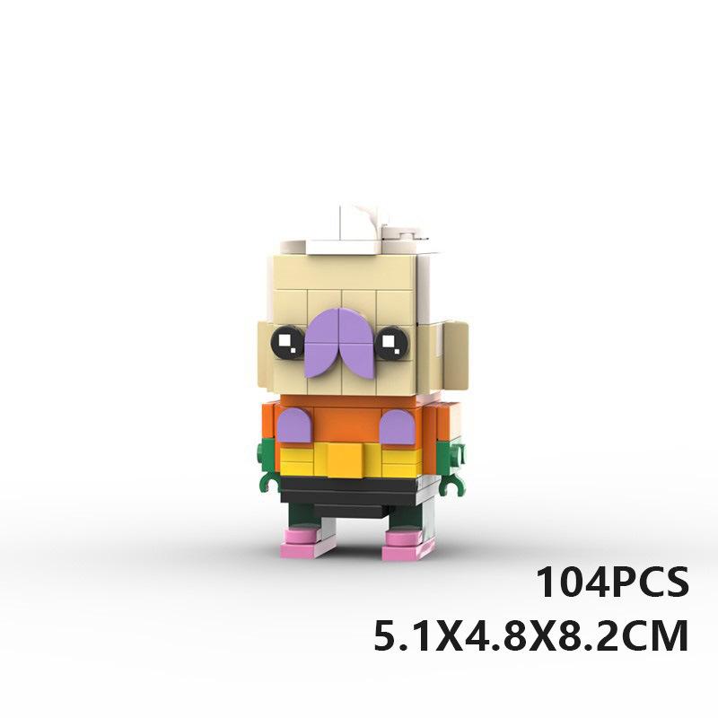 Domestic Building Block Compatible With Spongebob Squarepants Series Square Head Boy Children'S Educational Diy Assembly Set Gift