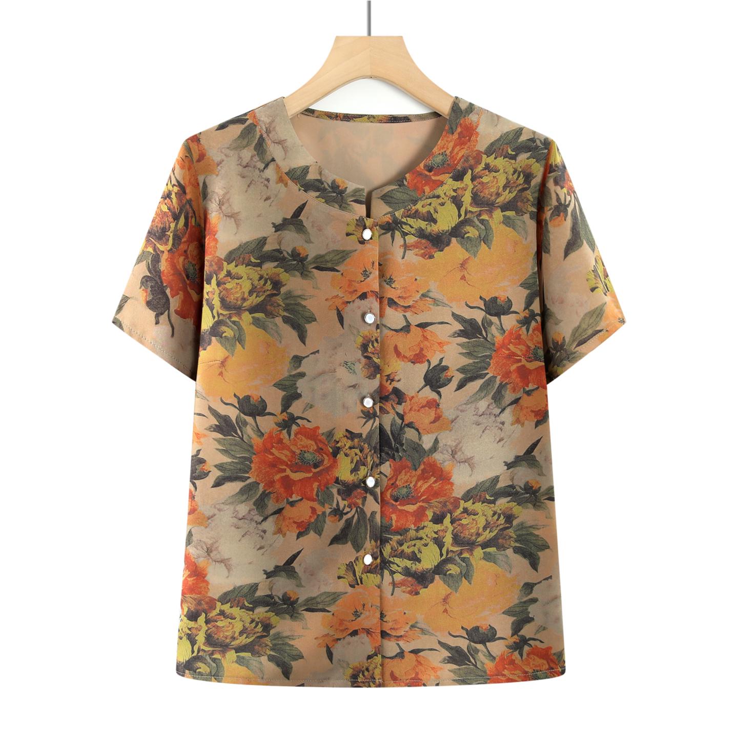 

2026 Summer Clothing Set: Loose Two-Piece for Middle-aged & Elderly Women - Grandma & Mom s Perfect Outfit 2XL (105-120 jin)