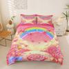Rainbow Serie Bedding Sets, Colorful Duvet Set 2Pcs for Kids Girls Boys Room Decor, Polyester Comforter Cover with Pillowcases