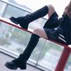 Winter Fall Knitted Leg Warmers Japanese Korean Style Wide Leg Cover Y2K Flared Split Knee High Long Socks for Women