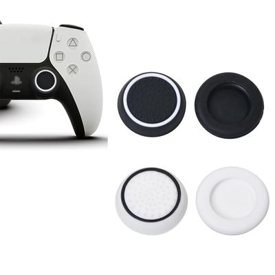 LeTradeJP Switch Controller Stick Set of Silicone Thumb Stick Covers for Controllers Black 2 Caps, 4, PS5/PS4/PS3/Xbox (2 + White)