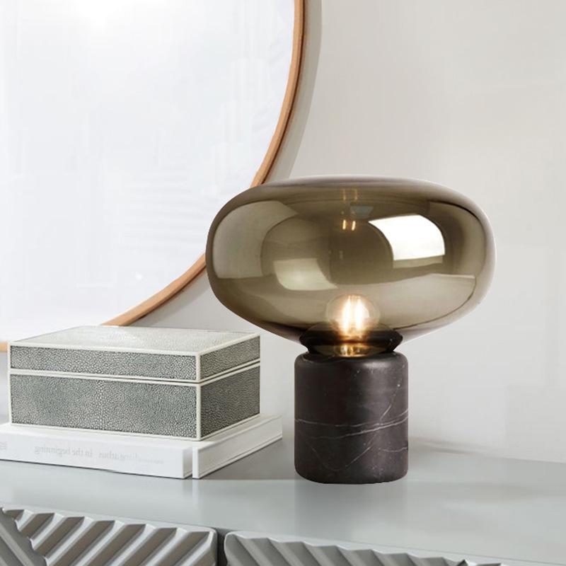 Nordic Marble Glass Bedside Lamp - Modern Bedroom & Study Decor